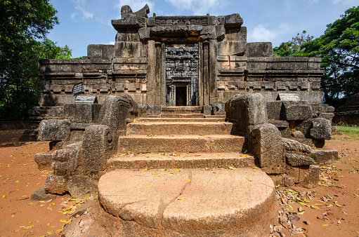 Nalanda Gedige, ancient complete stone building near Matale, Sri Lanka.