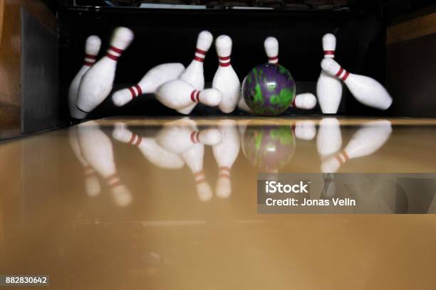 Ten Pin Bowling Stock Photo - Download Image Now - Bowling Strike, Ten Pin Bowling, Close-up