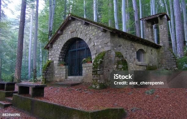 Chapel Our Lady In The Forest Vizzavona Corsica Stock Photo - Download Image Now - Adult, Ancient, Architecture