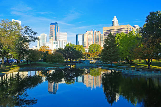 istock Charlotte North Carolina Skyline Lake 882847110