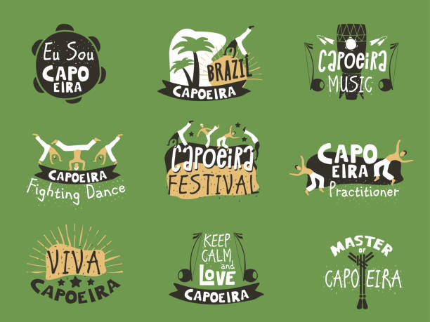 ilustrações de stock, clip art, desenhos animados e ícones de capoeira brazilian fighting dance - capoeira brazilian culture dancing vector