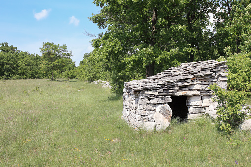 Typical stone hut in Istra, Croatia