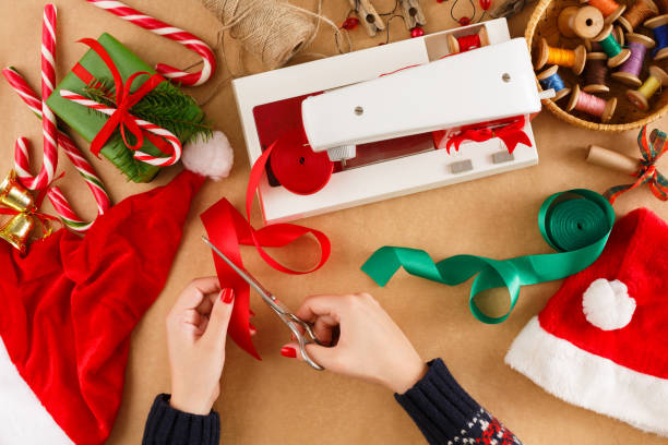 istock Creative diy hobby. Handmade craft christmas decoration, ornamen 882881598