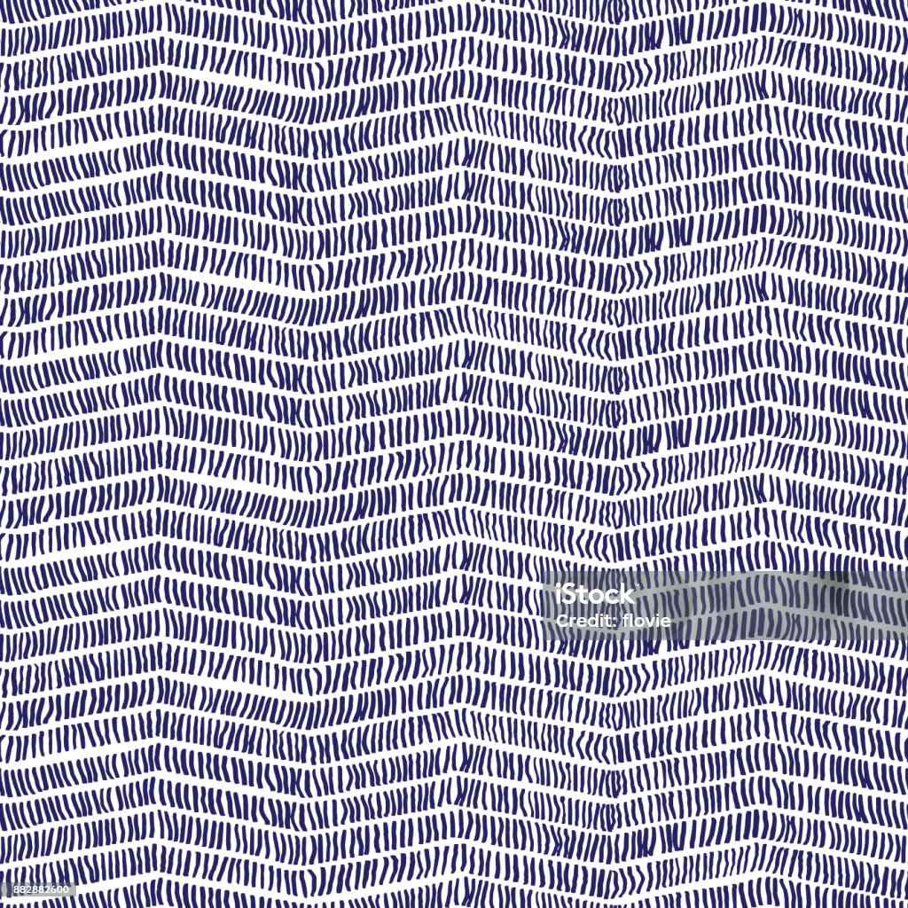 Blue And White Vintage Pattern Stock Illustration - Download Image Now