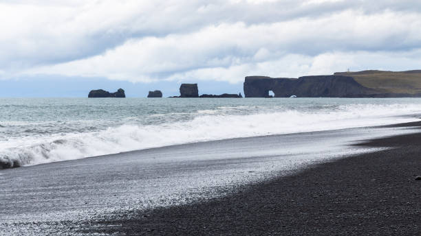 istock Reynisfjara black sand beach and Dyrholaey cape 882898548