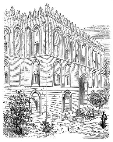 Illustration of a Saracen palace in Palermo