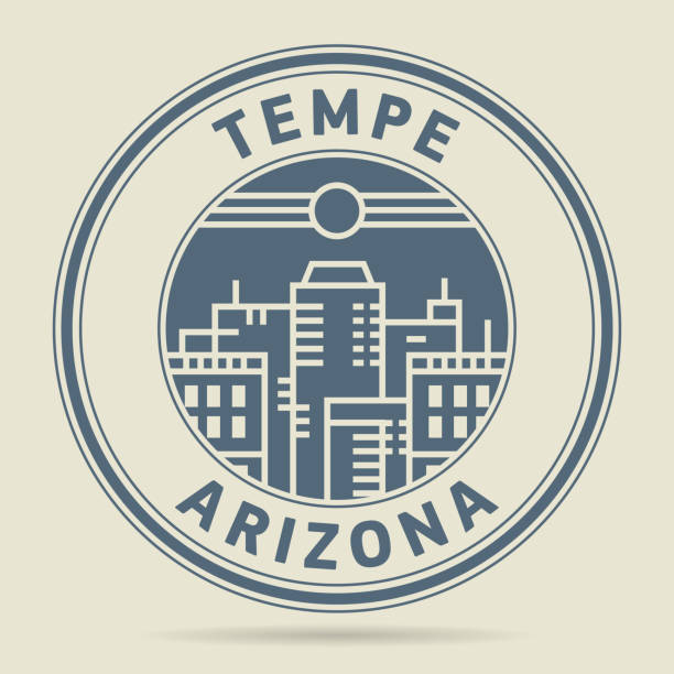 Stamp with text Tempe, Arizona Stamp or label with text Tempe, Arizona written inside, vector illustration watermark ideas stock illustrations