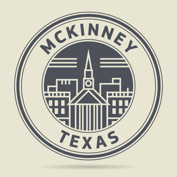 Stamp with text Mckinney, Texas Stamp or label with text Mckinney, Texas written inside, vector illustration watermark ideas stock illustrations