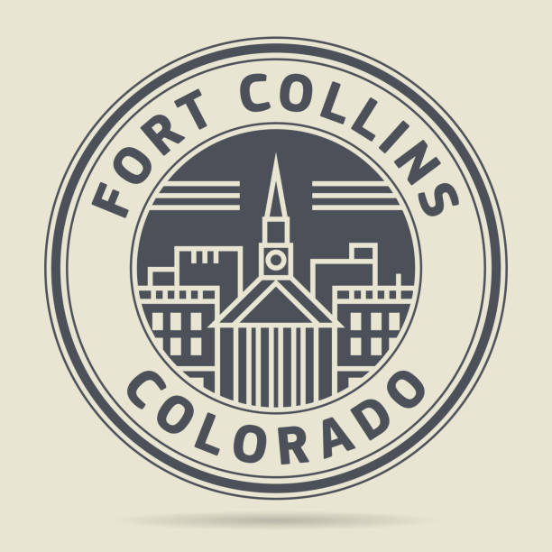 Stamp with text Fort Collins, Colorado Stamp or label with text Fort Collins, Colorado written inside, vector illustration watermark ideas stock illustrations