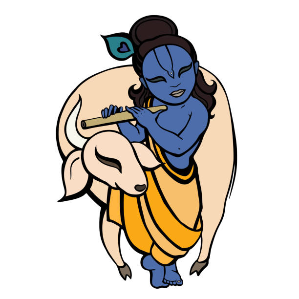Hindu God Krishna Stock Illustration - Download Image Now - Drawing - Art  Product, Krishna, Adult - iStock