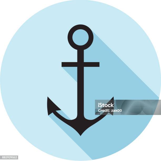 Nautical Anchor Vector Stock Illustration - Download Image Now - Anchor - Vessel Part, Antique, Blue