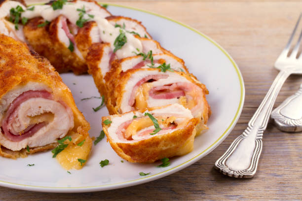 istock Chicken breast wraps with bacon and cheese 882934066