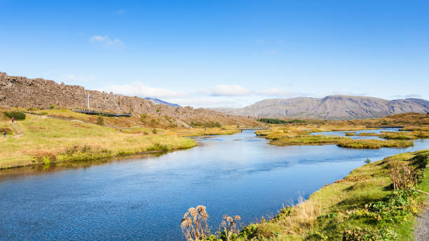 istock river in rift valley in Thingvellir national park 882950084