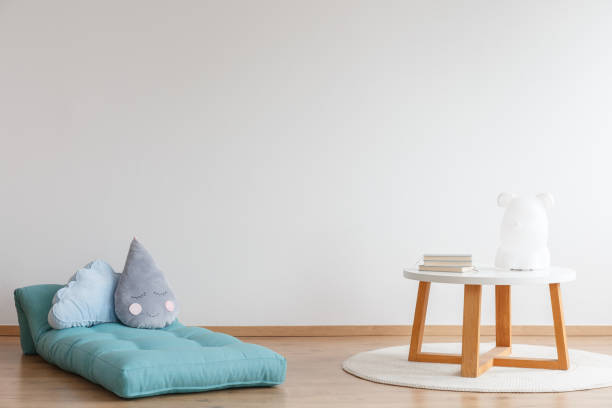 istock Blue mattress in baby's room 882964392
