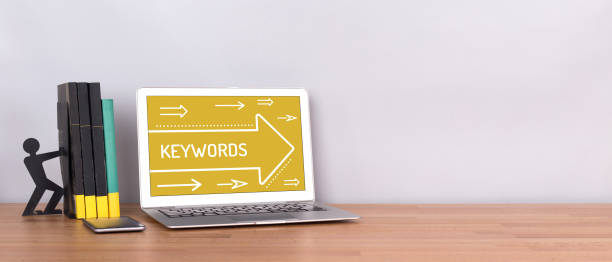 concepto de palabras clave - single word keywords seo key fotografías e imágenes de stock