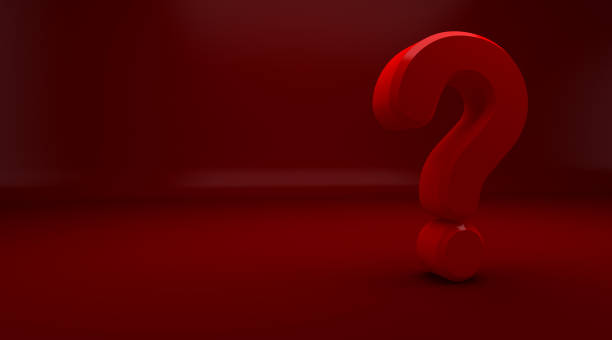 istock 3D rendering of red Question Mark on red Background. Exclamation and question mark 882979500