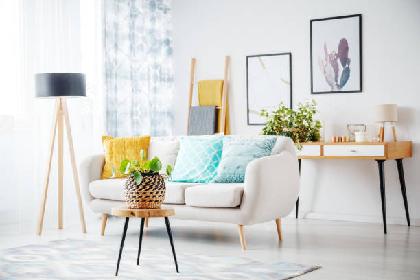 istock Stool in cozy living room 882987886