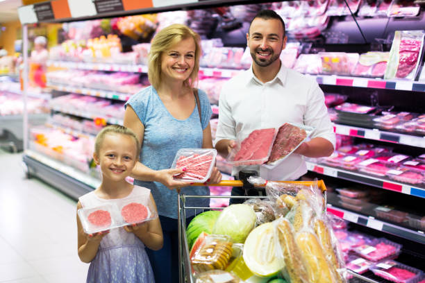 istock Family shopping various fresh red meat 882988434