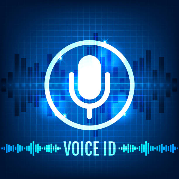 Icône de voix ID Tech et fond futuriste - Illustration vectorielle