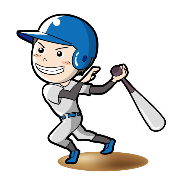 бейсбол - поза бэттера - baseball batting bat fielder stock illustrations