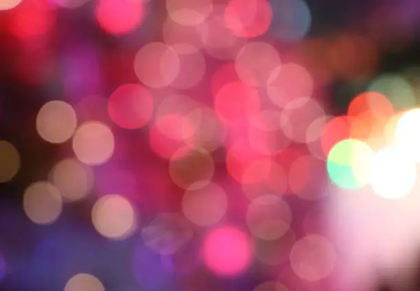 Pink Nightlights defocused blurred background decorate on tree for Christmas celebrate and New Year festival