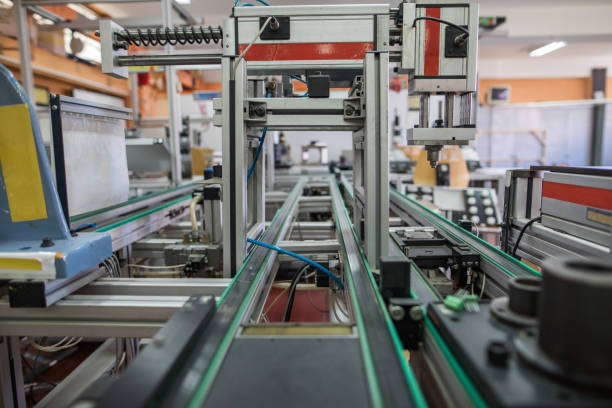 Machinery without people in production line.