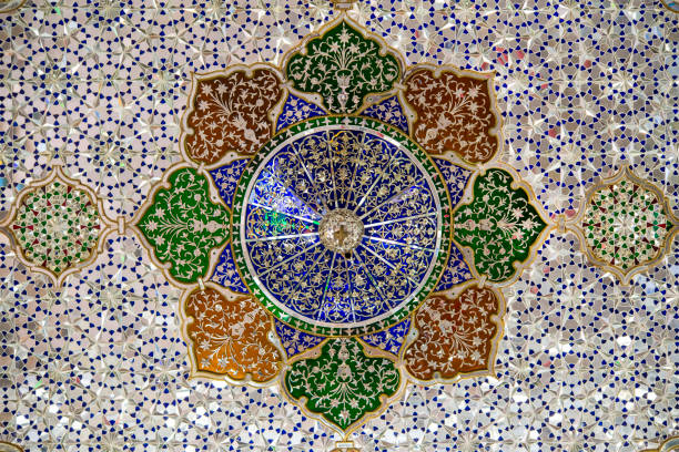 Persian architecture and decoration art made of ceramic tiles, Isfahan, Iran