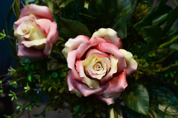 istock Artificial Flowers Still life on black background 883030690