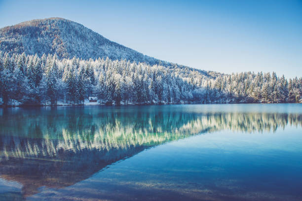 istock Beautiful Alps in Winter Lake Reflections 883041878