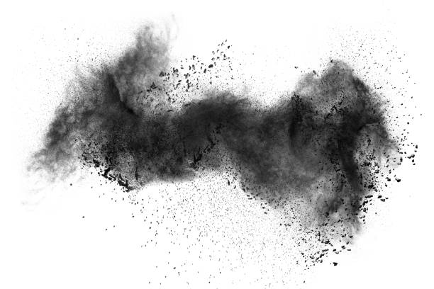 istock The particles of charcoal splattered on white background 883045452