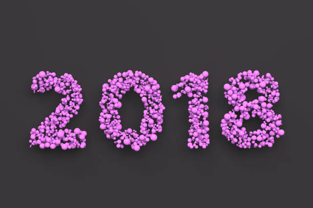 istock 2018 number from violet balls on black background 883049542