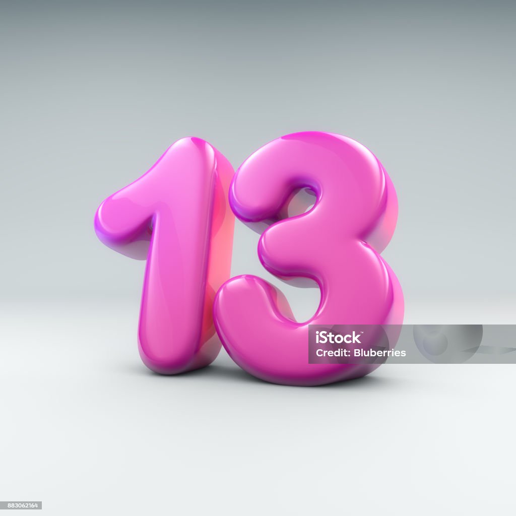 Baloon number 13 Fun bubble number 13 Number 13 Stock Photo