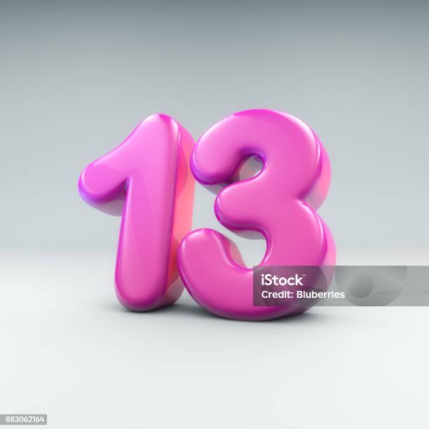 Baloon Number 13 Stock Photo - Download Image Now - Number 13, 12-13 Years, Number