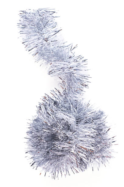 istock Silver Christmas garland on white background. 883068774