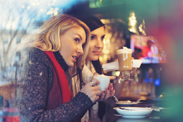 istock Christmas Shopping, hot chocolate time 883069424