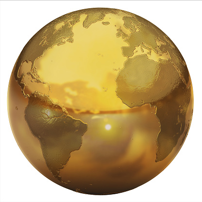 golden globe 3d isolated illustration