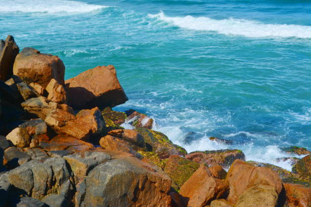The beautiful beaches of Imbituba in Santa Catarina, Brazil, on a beautiful sunny day. An excellent place to spend holidays, tourism, fishing, surfing with a lot of natural beauty and also with a harbor. Photo taken on 01/20/2017.