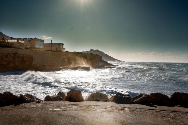 Storm of Mistral on Mediterranean Coast - Marseille Ladies' Baths
