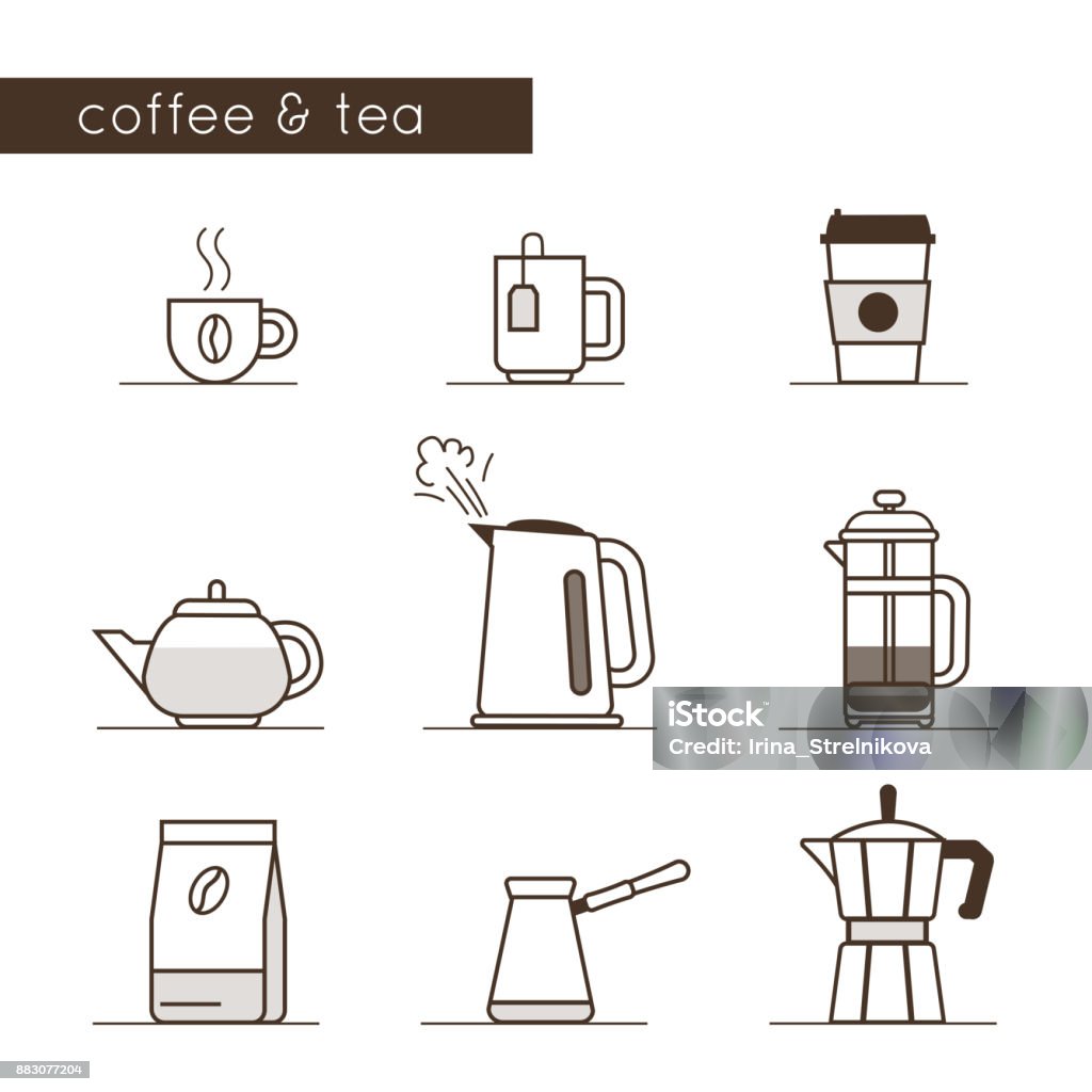 Icônes de café et thé - clipart vectoriel de Café - Boisson libre de droits