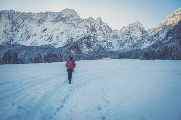 istock Senior Mountaineer in Alps, Winter 883080324