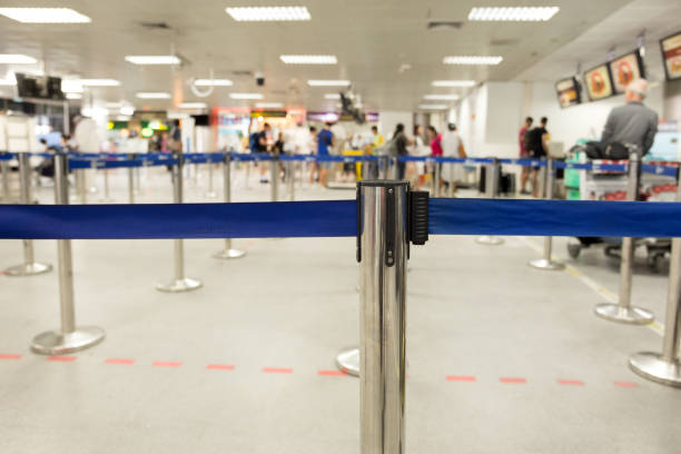 istock Passengers check-in line at the airport 883088270