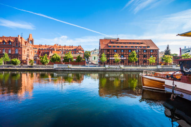 Old Town and granaries by the Brda River. Bydgoszcz, Poland.