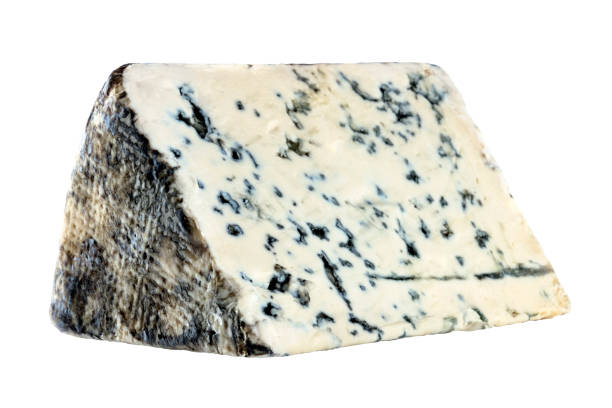 istock Slice of blue cheese, isolated on white with clipping path 883095472