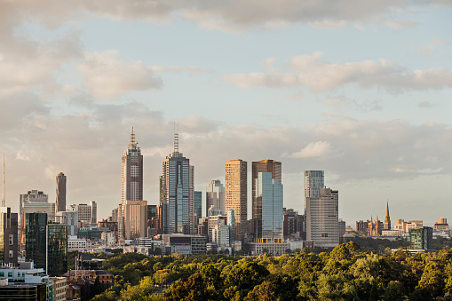Philadelphia, United States – July 27, 2022: A skyline of the city with tall buildings