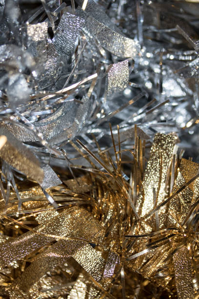 istock Gold and Silver Tinsel Festive Background 883098866