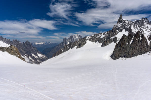 View of the Dente del Gigante in the Mont Blanc massif. View of the Dente del Gigante in the Mont Blanc massif. dent du geant stock pictures, royalty-free photos & images