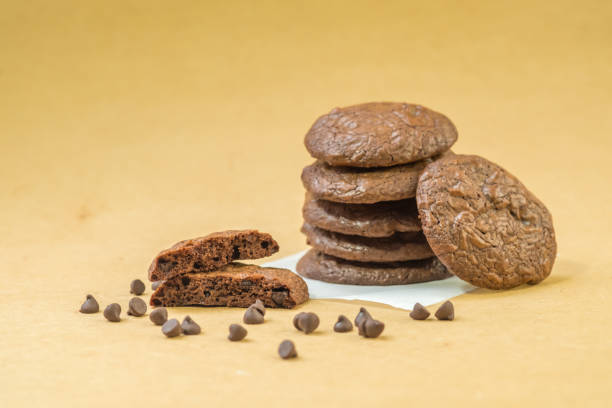 istock dark chocolate brownie cookies. (selective focus) 883099892