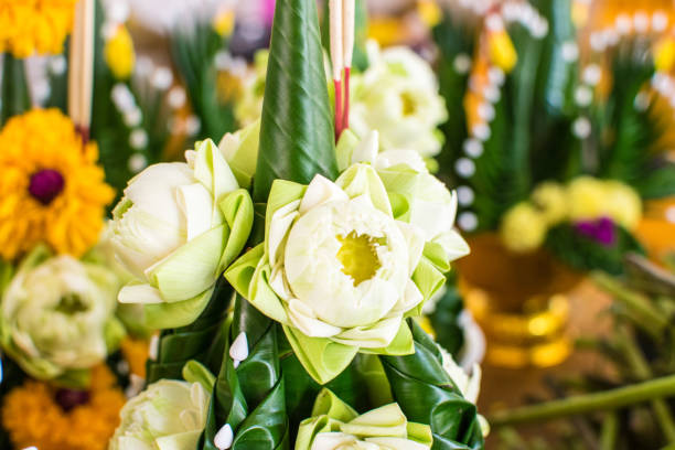 istock Beautiful flowers used for worship. 883100332