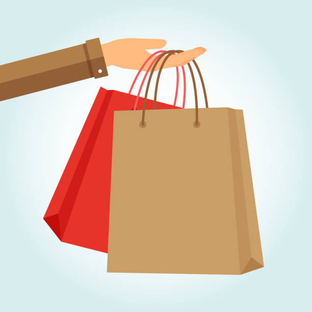 zakupy torebek ręcznych - shopping bag obrazy stock illustrations