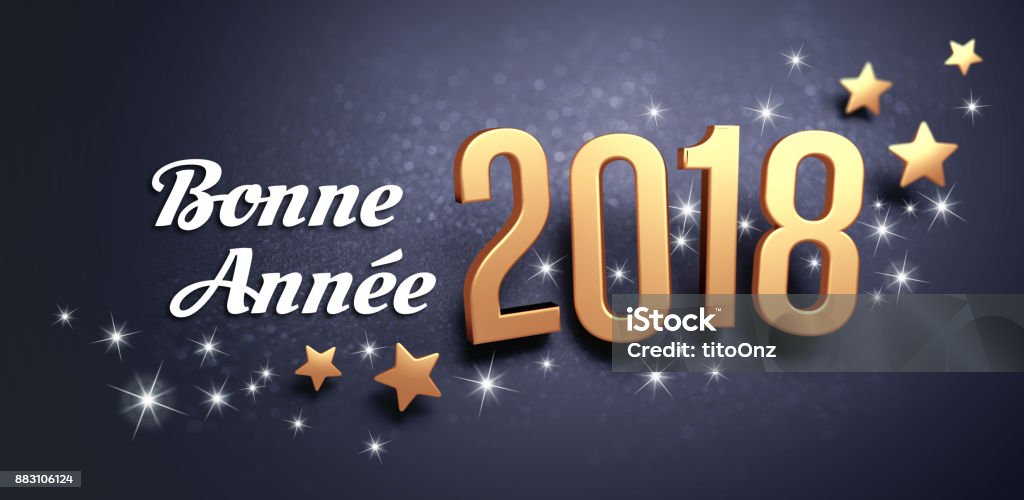 Neue Jahr 2018 Grußkarte auf Französisch - Lizenzfrei 2018 Stock-Foto